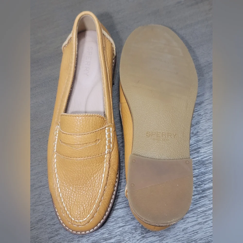 Sperry Tan Leather Loafers - Picture 6 of 8